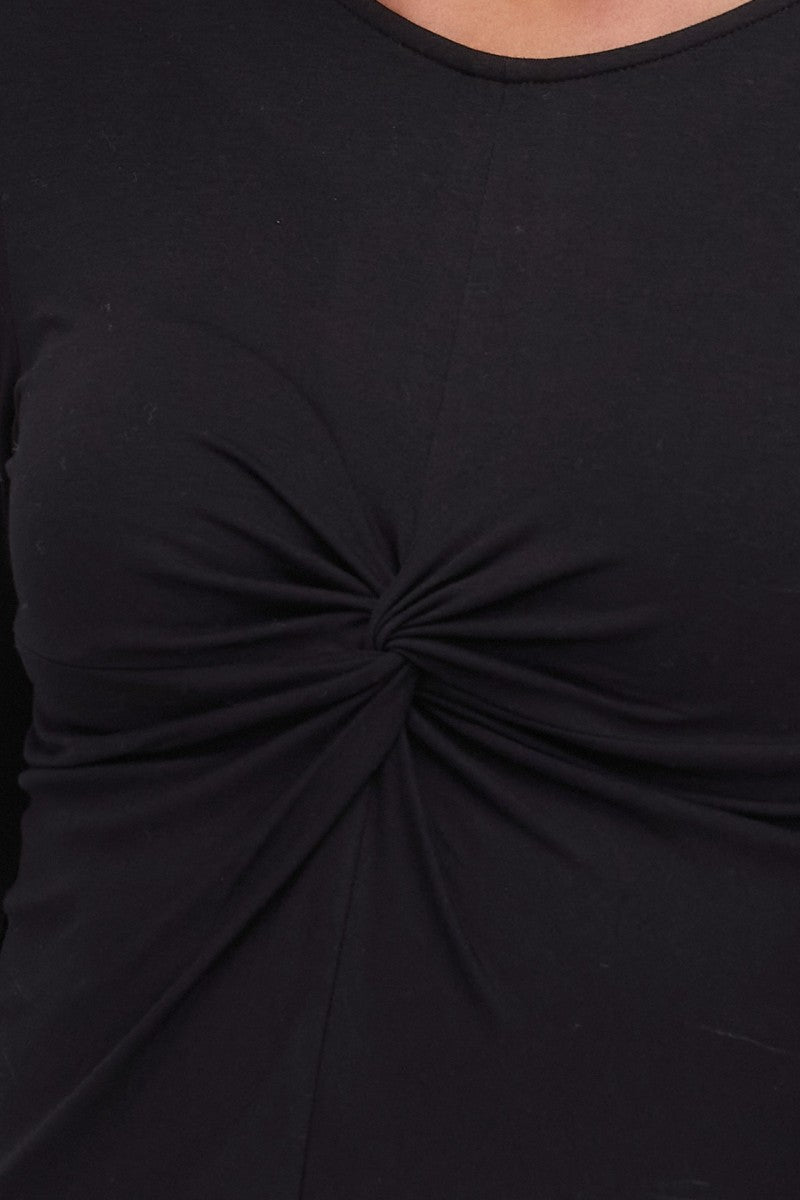Ana&Co™ Bluzka basic z zawinięciem czarna