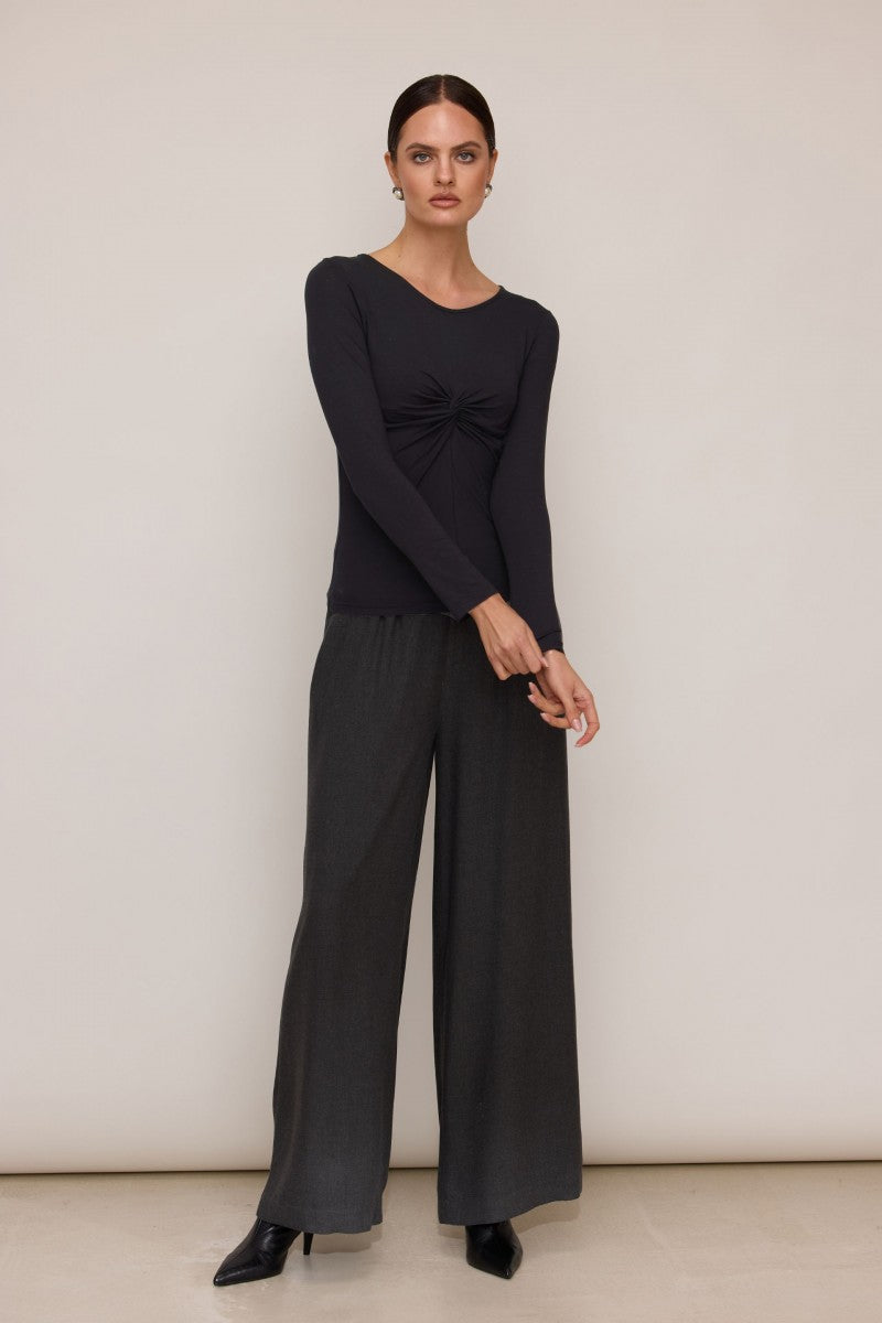 Ana&Co™ Bluzka basic z zawinięciem czarna